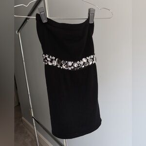 White‎ House Black Market Embellished Black Tank Top
